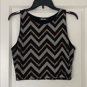High Neck Missguided Glitter Crop Tank!